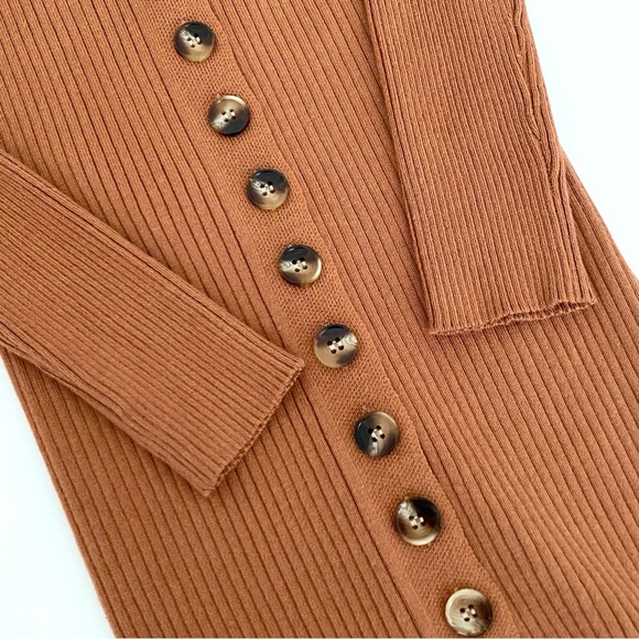 Heartloom Marija Midi Button Down Ribbed Knit Dress Cardigan - Picture 8 of 13